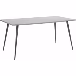 Tavolo da pranzo rettangolare per 6 persone. L'elegante combinazione del piano effetto cemento e le gambe nere rende questo t ...
