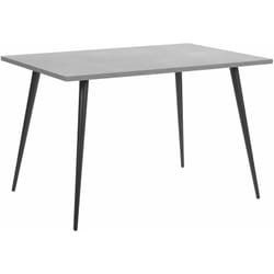 Tavolo da Pranzo Piano Effetto Cemento e Gambe in Metallo Nero 120 x 80 cm Santiago