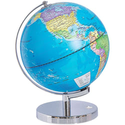 Beliani - Mappamondo Decorativo Blu e Metallo Argento con Mappa Stelle e led 24 cm Stanley