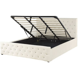 Letto Matrimoniale con Contenitore Velluto Beige180 x 200 cm Amiens