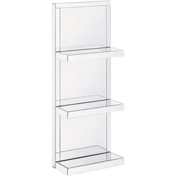 Beliani - Mensola Bagno Effetto Specchio Argento con 3 Ripiani In Vetro Temperato Gaona