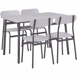 Tavolo da pranzo rettangolare con 4 sedie . Un set per la sala da pranzo perfetto per gli appassionati di stile industriale e ...