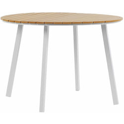 Tavolo Rotondo per Esterni Piano in Legno Sintetico Gambe in Alluminio Cavoli