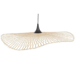 Beliani - Lampadario in Bambú Marrone Chiaro Paralume Curvo 130 cm Floyd