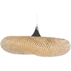 Lampadario in Bambù Marrone Chiaro e Metallo Forma Curva 118 x 64 cm Boyne
