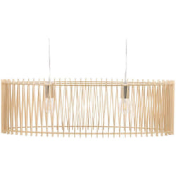 Beliani - Lampadario in mdf e Metallo Marrone e Color Legno Chiaro 124 cm Chari
