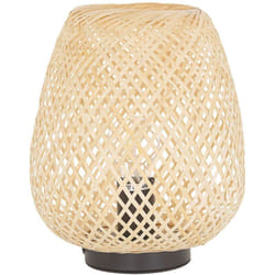 Beliani - Lampada da Tavolo in Legno Chiaro di Bambù Stile Boho 30 cm Bomu