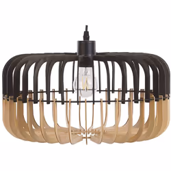 Lampada a sospensione a forma di tamburo in due colori. Questo lampadario è la scelta ideale per interni in stile boho, moder ...