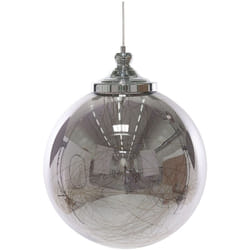 Lampadario in Vetro Color Argento Forma Sferica a 1 Luce Moderno Beni Gross