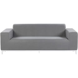 Divano da giardino Rivestimento in tessuto grigio Gambe in alluminio bianco Rovigo