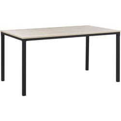 Beliani - Tavolo da Pranzo Scandinavo Nero e Legno Chiaro 150 x 90 cm Hockley