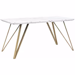 Tavolo da pranzo con piano effetto marmo. Un tavolo da pranzo elegante è un elemento essenziale in ogni casa. Il piano in rob ...
