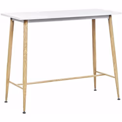 Tavolo moderno con gambe in legno. Questo compatto tavolo minimalista si adatterà ad ogni interno, che sia la cucina o la sal ...