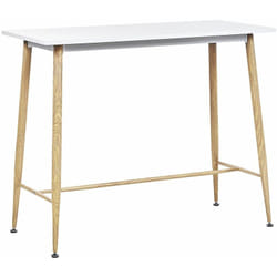 Beliani - Tavolo da Pranzo 90 x 50 cm Piano Bianco e Gambe in Legno Chaves
