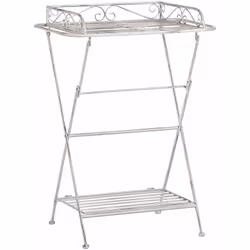 Tavolino anticato metallo. Questo versatile tavolino compatto combina alla perfezione stile glamour e gusto retrò. Realizzato ...