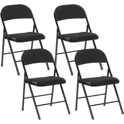 Set 4 Sedie da Ufficio Pieghevoli in Metallo Nero da Sala Conferenze Sparks
