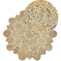 Beliani - Tappeto Rotondo in Iuta Intrecciata Beige ø 135 cm Soggiorno Boho Rustico Gerdek