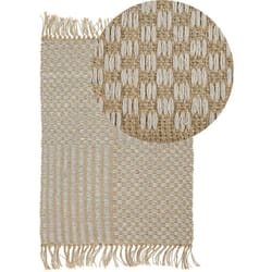 Beliani - Tappeto Artigianale in Iuta e Cotone Beige 50 x 80 cm Rustico Adabag