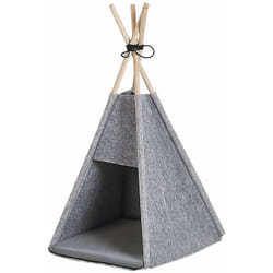 Tenda per Cani e Gatti in Feltro Grigio Chiaro con Imbottitura 35 x 40 cm Ulubey