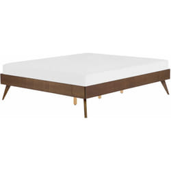 Beliani - Letto in Legno Marrone con Rete a Doghe Gambe in Legno 140 x 200 cm Berric