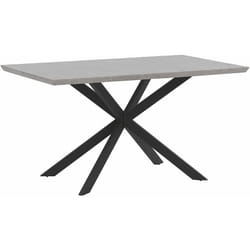 Tavolo da Pranzo Legno mdf Effetto Cemento Gambe Nere 140 x 80 cm Spectra