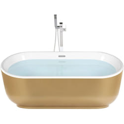 Vasca da Bagno Freestanding 170 cm Acrilico Sanitario Bianco Oro Pinel