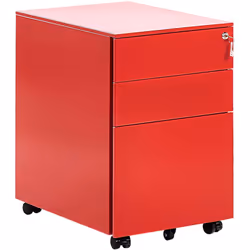 Mobile da ufficio con 3 cassetti e serratura. Concreto, bello e versatile, questo armadietto classificatore con ruote, presen ...
