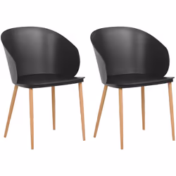 Set di 2 sedie da pranzo in materiale sintetico dallo stile moderno. L'ampia seduta e lo schienale semicircolare conferiscono ...