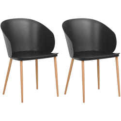 Beliani - Set di 2 Sedie da Pranzo in Materiale Sintetico Nero Gambe in Metallo Blaykee