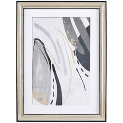 Beliani - Quadro Astratto con Cornice Ottone Stampa Grigia Minimalista 30 x 40 cm Hidmo