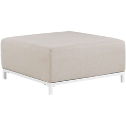 Beliani - Pouf Rivestimento in poliestere beige Gambe in alluminio bianco Rovigo