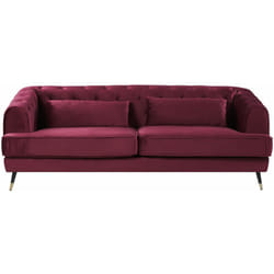 Divano in Velluto Bordeaux Stile Chesterfield con Cuscini 195 x 70 cm Sletta