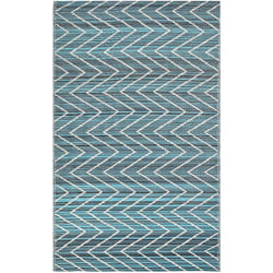 Beliani - Tappeto Esterni in Polipropilene Riciclato Blu a Zig Zag 120 x 180 cm Balotra