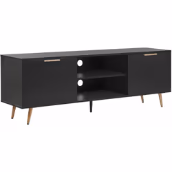 Armadietto porta TV fino a 75 pollici. Porta TV semplice ed elegante, adatto a spazi tradizionali e moderni. Finitura nera cl ...