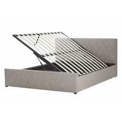 Elegante letto con box contenitore in similpelle. Porta eleganza e funzionalità in camera da letto con questo letto con rete  ...