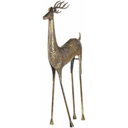 Statua Decorativa a Forma di Renna Color Oro Finitura Lucida 126 cm Pello