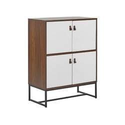 Credenza Legno Scuro con Gambe in Metallo 2 Scomparti 4 Ante 100 x 76 cm Nueva