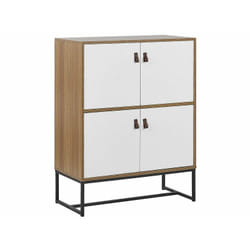 Credenza Legno Chiaro con Gambe in Metallo 2 Scomparti 4 Ante 100 x 76 cm Nueva