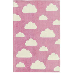 Tappeto per cameretta con stampe 60 x 90 cm Rosa e Bianco Gwalijar