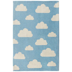 Beliani - Tappeto per cameretta con stampe 60 x 90 cm Azzurro e Bianco Gwalijar