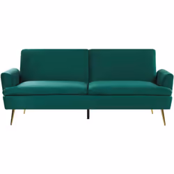 Divano 3 posti glamour in velluto con gambe dorate. Questo divano letto dal design moderno si adatta bene a qualsiasi stile d ...