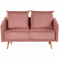 Divanetto rosa con gambe dorate. Porta la classe e l'eleganza in soggiorno con questo divano a 2 posti. Realizzato in morbido ...