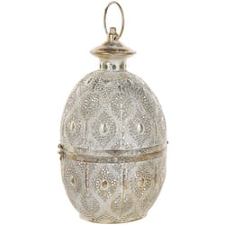 Lanterna in Metallo Dorato con Portacandele Stile Orientale 34 cm Amorgos