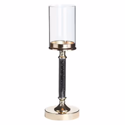 Portacandele Glamour. Questo candeliere risalta per stile ed eleganza. Realizzato in metallo lucido, presenta una solida base ...