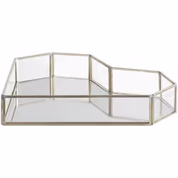 Splendido piatto specchiato. Un vassoio decorativo a forma di cuore, realizzato in vetro e acciaio inossidabile, sarà una gra ...
