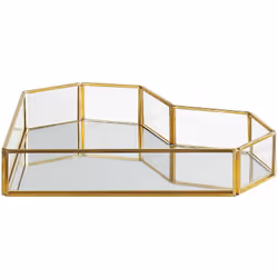 Splendido piatto specchiato. Un vassoio decorativo a forma di cuore, realizzato in vetro e acciaio inossidabile, sarà una gra ...