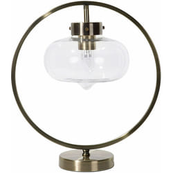 Beliani - Lampada da Tavolo Metallo Dorato Paralume Rotondo Aperto Lampadina a Vista Severn