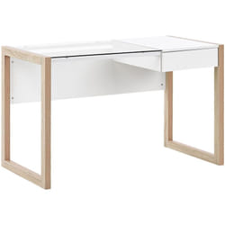Beliani - Scrivania da Ufficio con Cassetti e Piano in Vetro 120 x 60 cm Jenks