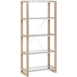Libreria Scandinava 4 Scaffalature Freestanding Legno Bianco Jenks