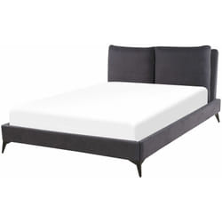 Beliani - Letto imbottito moderno in ciniglia grigio scuro 140 x 200 cm Melle